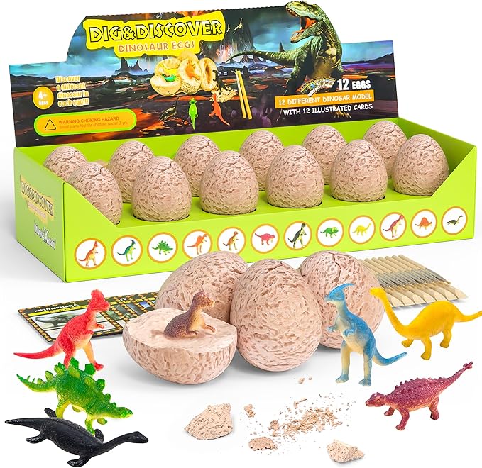 Dinosaur Eggs-Dig a Dozen Dino Egg Kit for Kids -